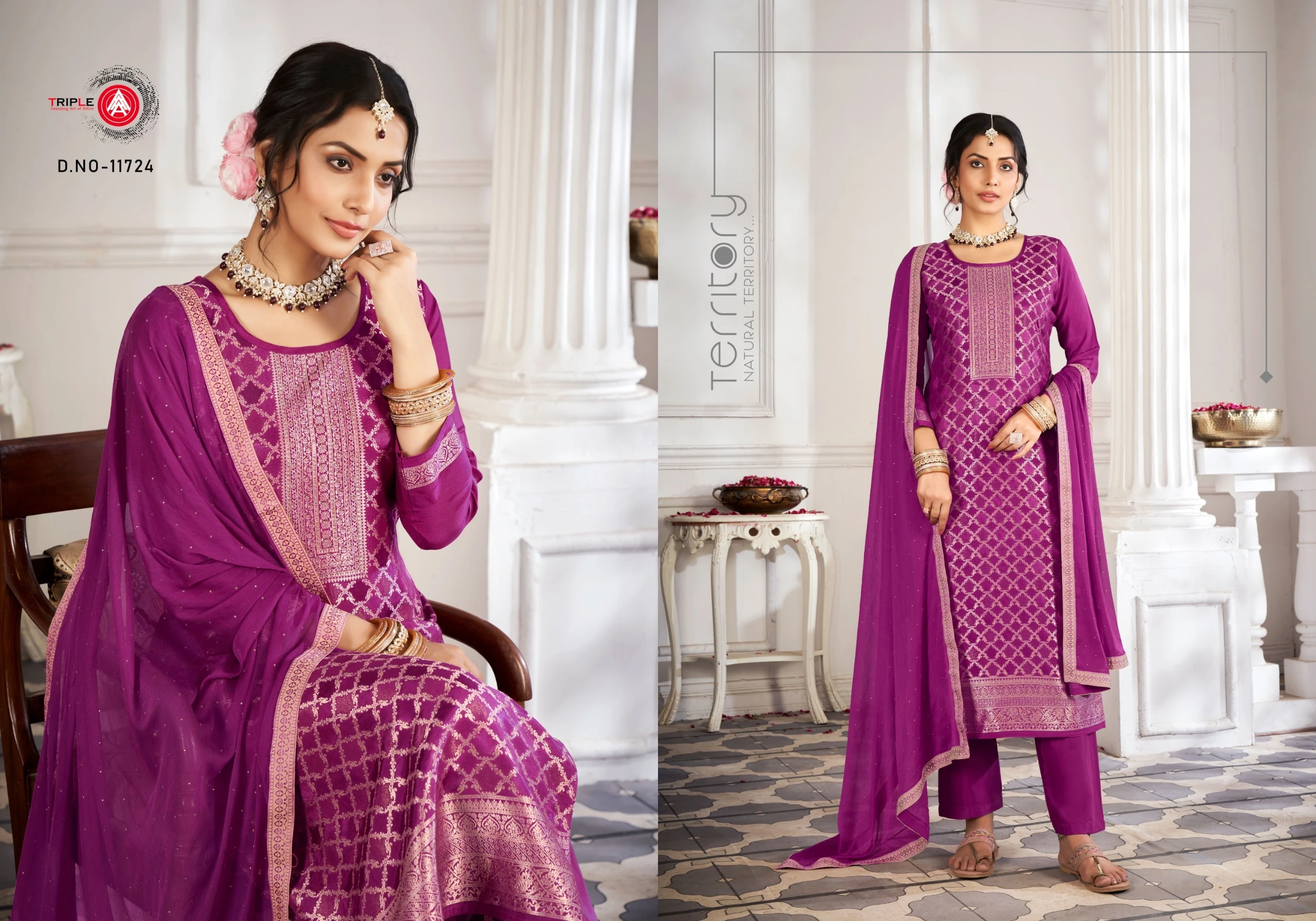 Triple Loyal Edition 4 Pure Muslin Wholesale Fancy Salwar Suit Catalog — Wholesale Salwar Suits, MPA wholesale from Surat - Gallery Image 6